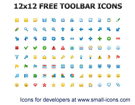 12x12 Free Toolbar Icons pack will instantly refine your toolbar