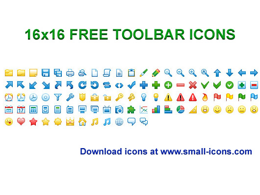 16x16 Free Toolbar Icons freeware