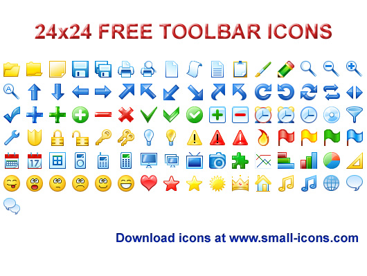 24x24 Free Toolbar Icons pack will instantly refine your toolbar