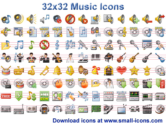 32x32 Music Icons pack will instantly refine your software.