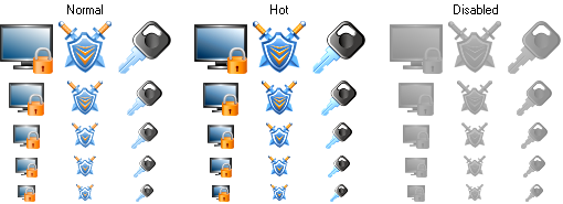 set of security software icons