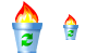 Burning trash can ico