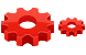 Red gear icons