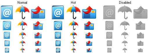 Email Icon states and sizes
