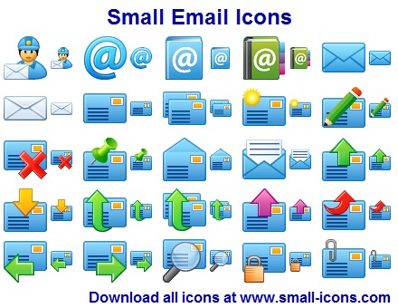 Collection of attractive toolbar and menu icons for communication software