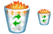 Burn recycle bin icons