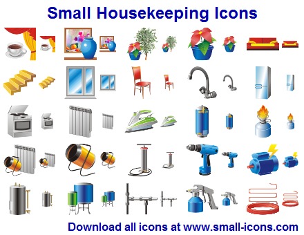 Small Housekeeping Icons - an impressive set of home-related stock icons!