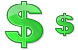 Green dollar icons