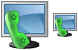 Monitor and phone icons