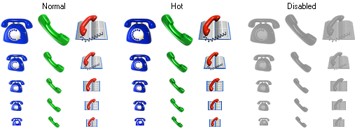 Phone Icon states and sizes