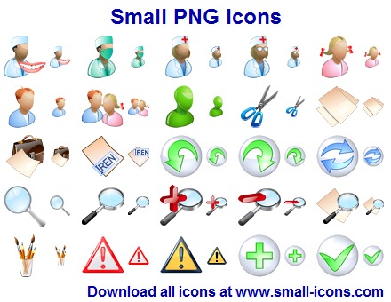 A collection of top-quality small PNG icons and clipart for applications or UI