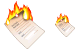 Burn document icons