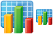 3d bar chart icons