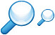 Blue magnifier icons