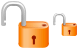 Open lock icons