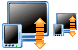 PC-PDA synchro- nization icons